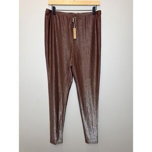 NWT SKIMS XL Cocoa Brown Sparkle Glitter Stretch Leggings High Rise Stretch